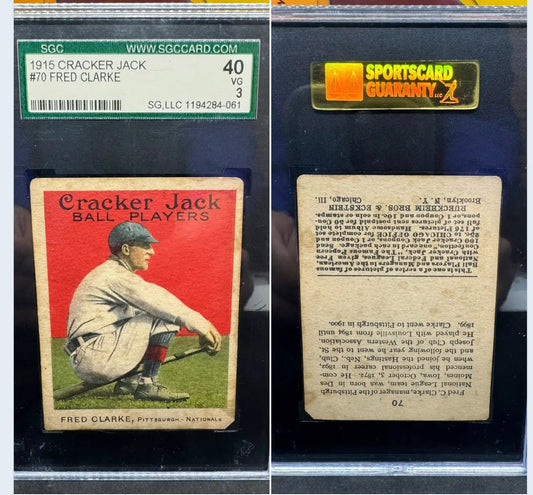 1915 Cracker Jack Fred Clarke #70 SGC 3 - Baseball Card Single