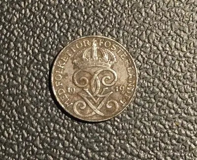 1919 Sweden 1 Ore Iron Coin Gustaf V WWI Era Swedish Currency Stockholm Mint