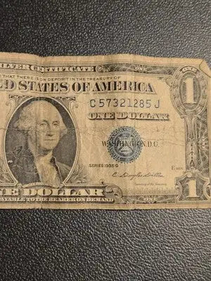 1935 G US Silver Certificate One Dollar Bill - Great Condition - Coins & Currency