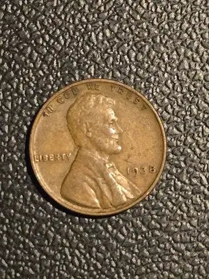 1938 USA 1 Cent Coin 95% Copper Very Good Condition Collectible Vintage - Coins & Currency