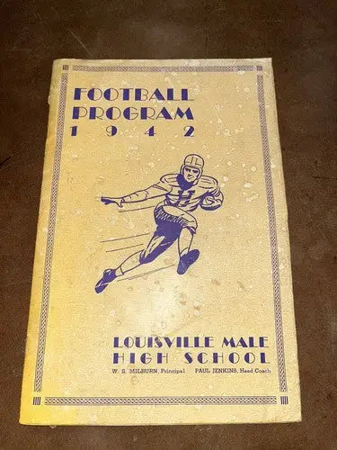 1942 Louisville Kentucky High School Football Program Male v Corbin Paul Jenkins - Sports Memorabilia