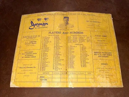 1942 Louisville Kentucky High School Football Program Male v Corbin Paul Jenkins