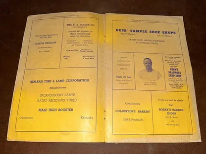 1942 Louisville Kentucky High School Football Program Male v Corbin Paul Jenkins