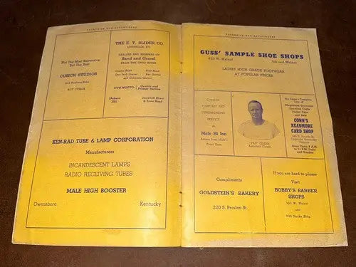 1942 Louisville Kentucky High School Football Program Male v Corbin Paul Jenkins - Sports Memorabilia