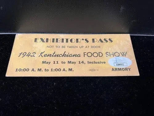 1942 Perry Como Elmo Tanner Ted Weems Signed Kentuckiana Food Show Ticket JSA - Entertainment Memorabilia