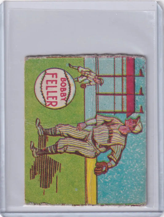 Vintage Bob Feller baseball card from 1943 R302-01 Cleveland Indians collection