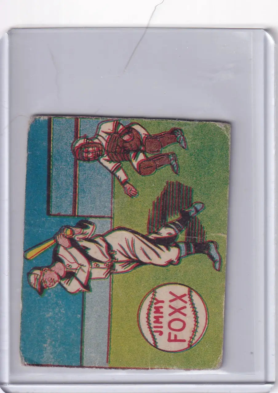Vintage baseball card of Jimmy Foxx, R302-01, featuring the Chicago Cubs