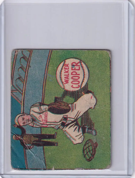 Vintage Walker Cooper baseball card featuring St Louis Cardinals player in white uniform