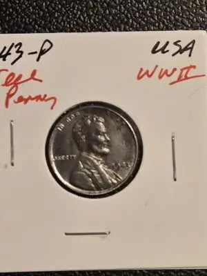1943 Steel Penny - WWII Lincoln Wheat Cent - Philadelphia Mint
