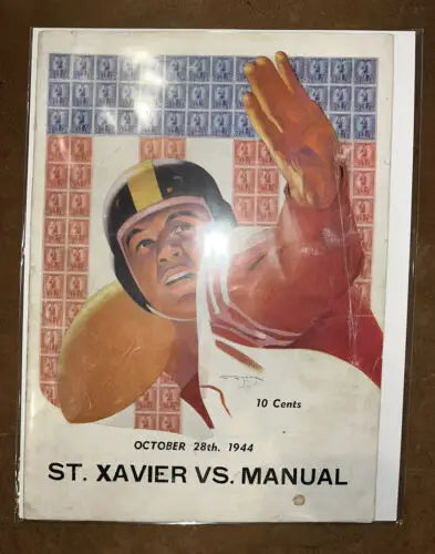 Vintage 1944 Kentucky High School Football Program for St. Xavier Manual Dewey