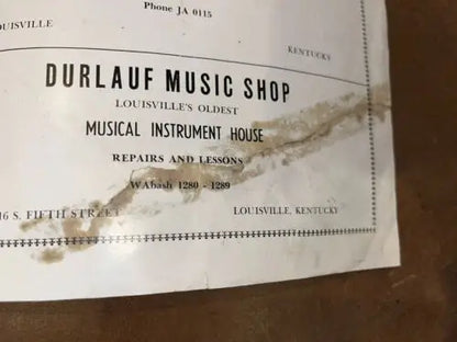 Vintage music shop advertisement from the 1944 Kentucky High School Football Program