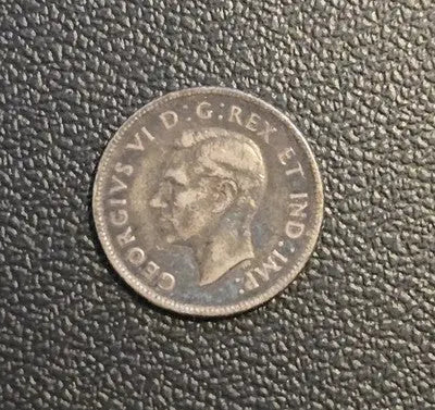 1945 Canada 25 Cents George VI Caribou Quarter