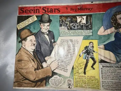 Vintage Seein Stars collage featuring FEG Murray art with signatures of stars