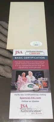 Authentic JSA authentication certificate for Roy Sievers Washington Senators memorabilia