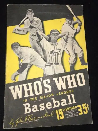Vintage baseball magazine featuring 1947 Who’s Who in the Major Leagues Baseball Stan Musial
