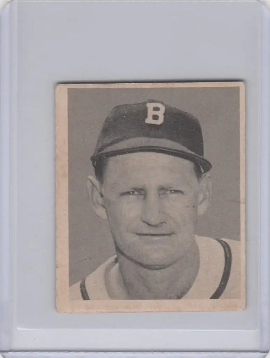Vintage Baseball Card of Bob Elliott featuring Boston Braves EXMT design and cap with B