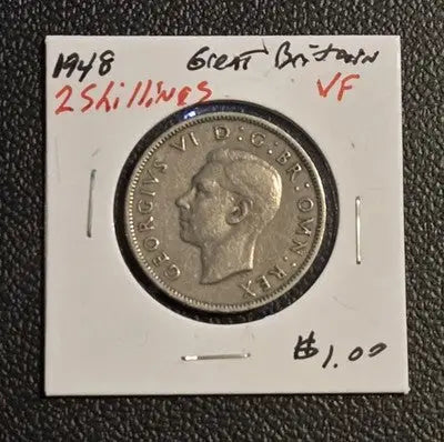 1948 Great Britain Two Shillings Florin King George VI VF