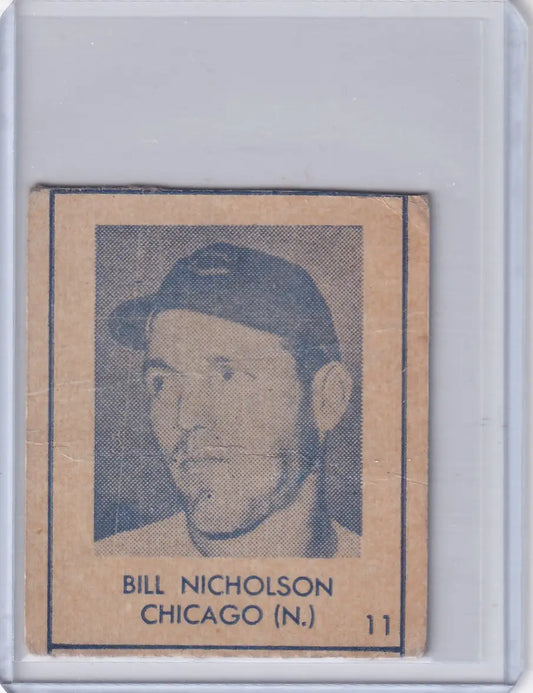 1948 R346 Blue Tint #11 Bill Nicholson - Chicago Cubs - Baseball Card Single