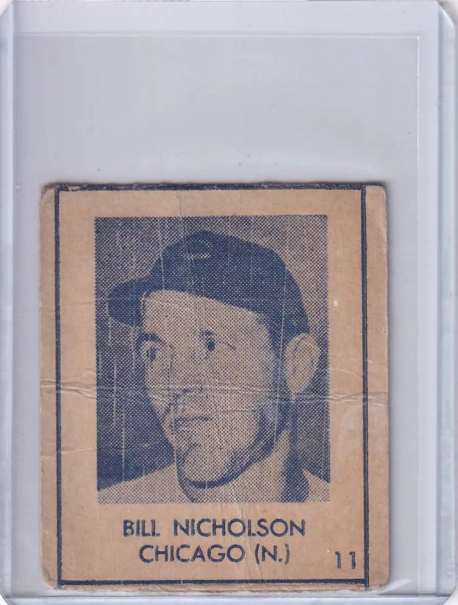 1948 R346 Blue Tint #11 Bill Nicholson - Chicago Cubs - Baseball Card Single