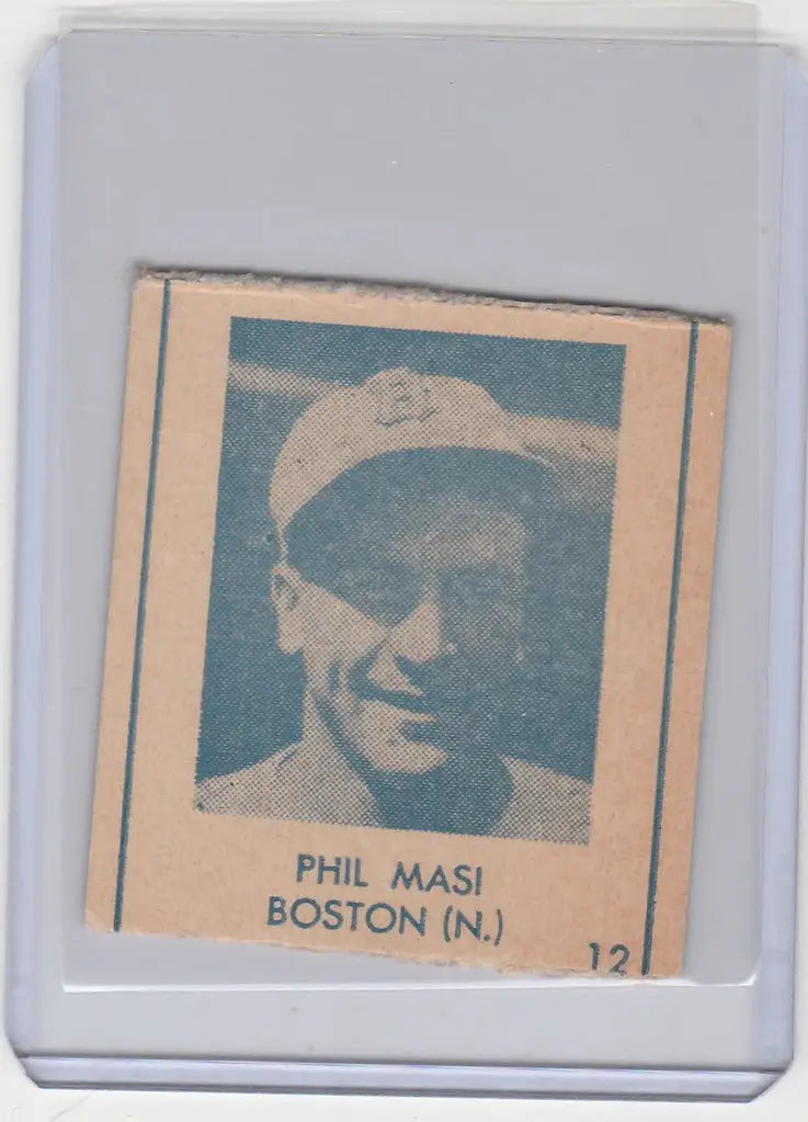 Baseball card of Phil Masi Boston Braves from 1948 R346 Blue Tint collection