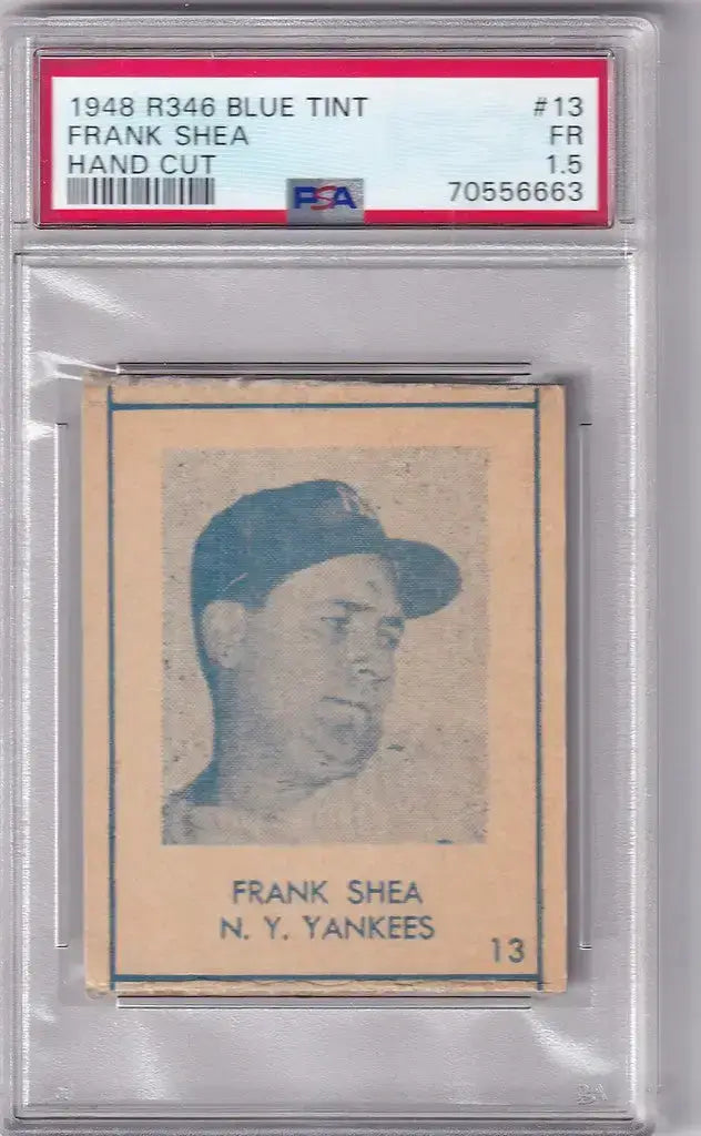 1948 R346 Blue Tint #13 Frank Shea PSA 1.5 New York Yankees
