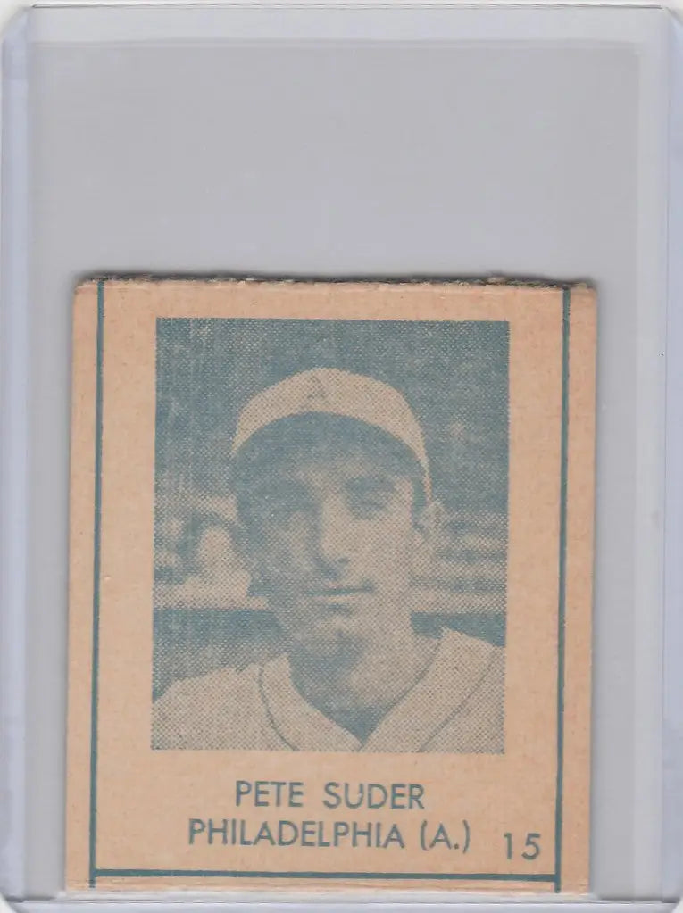 1948 R346 Blue Tint #15 Pete Suder Philadelphia Athletics