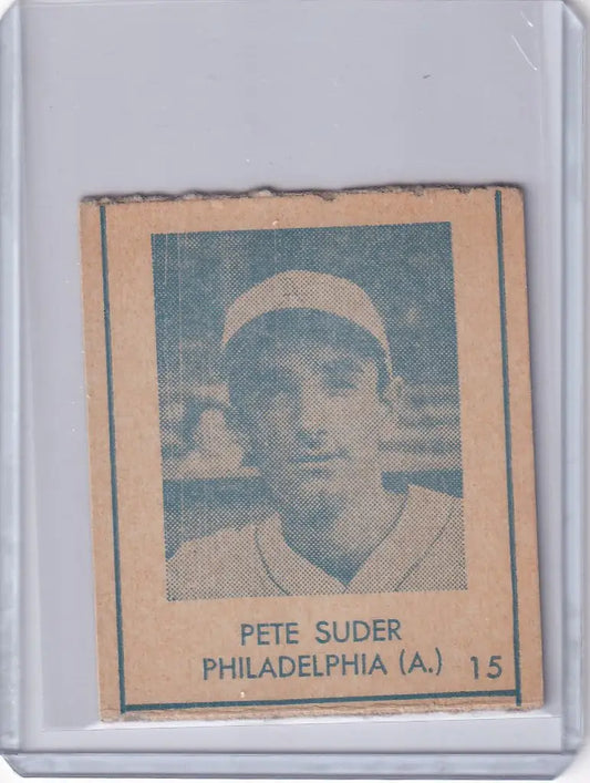 1948 R346 Blue Tint #15 Pete Suder Philadelphia Athletics - Baseball Card Single