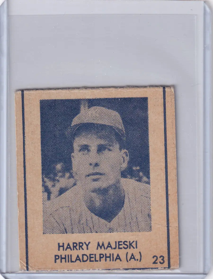 1948 R346 Blue Tint #23 Harry Majeski - Philadelphia Athletics