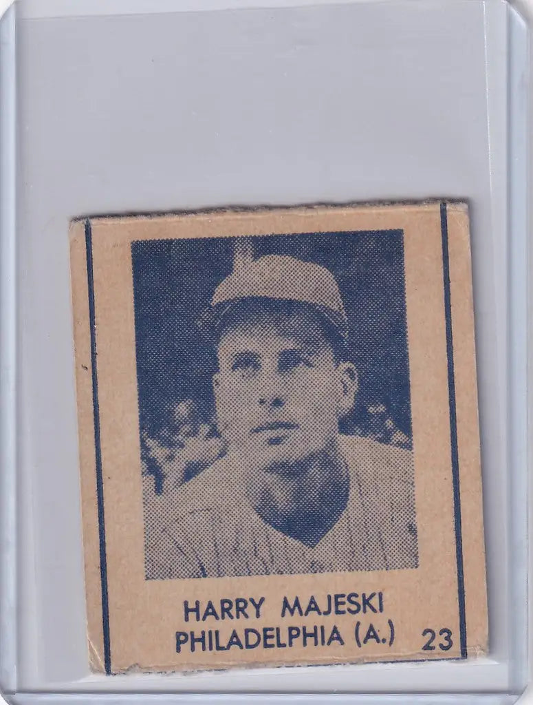 Vintage Harry Majeski baseball card 1948 R346 Blue Tint Philadelphia Athletics