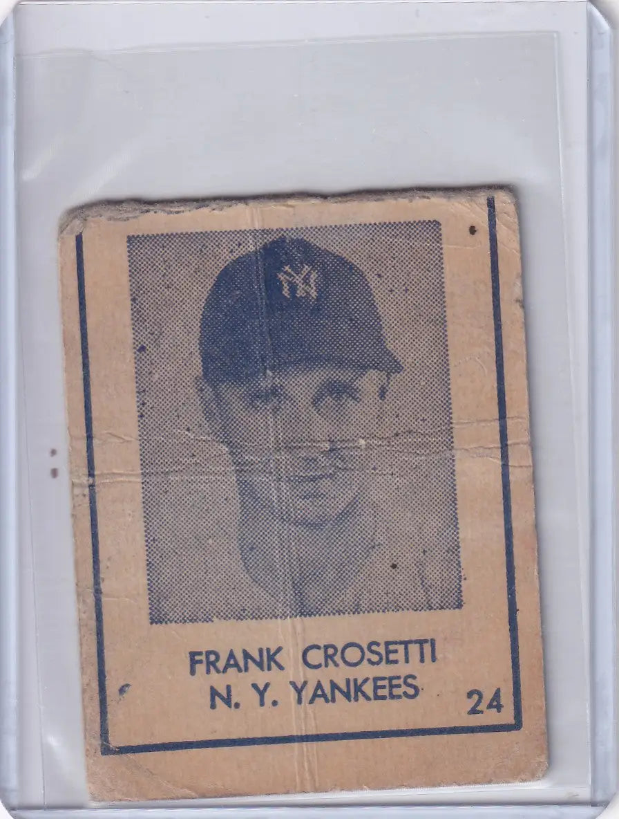 1948 R346 Blue Tint #24 Frank Crosetti - New York Yankees - Baseball Card Single