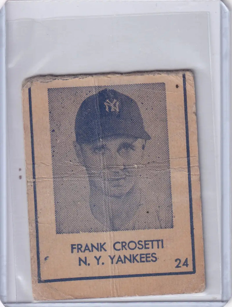 1948 R346 Blue Tint #24 Frank Crosetti - New York Yankees - Baseball Card Single