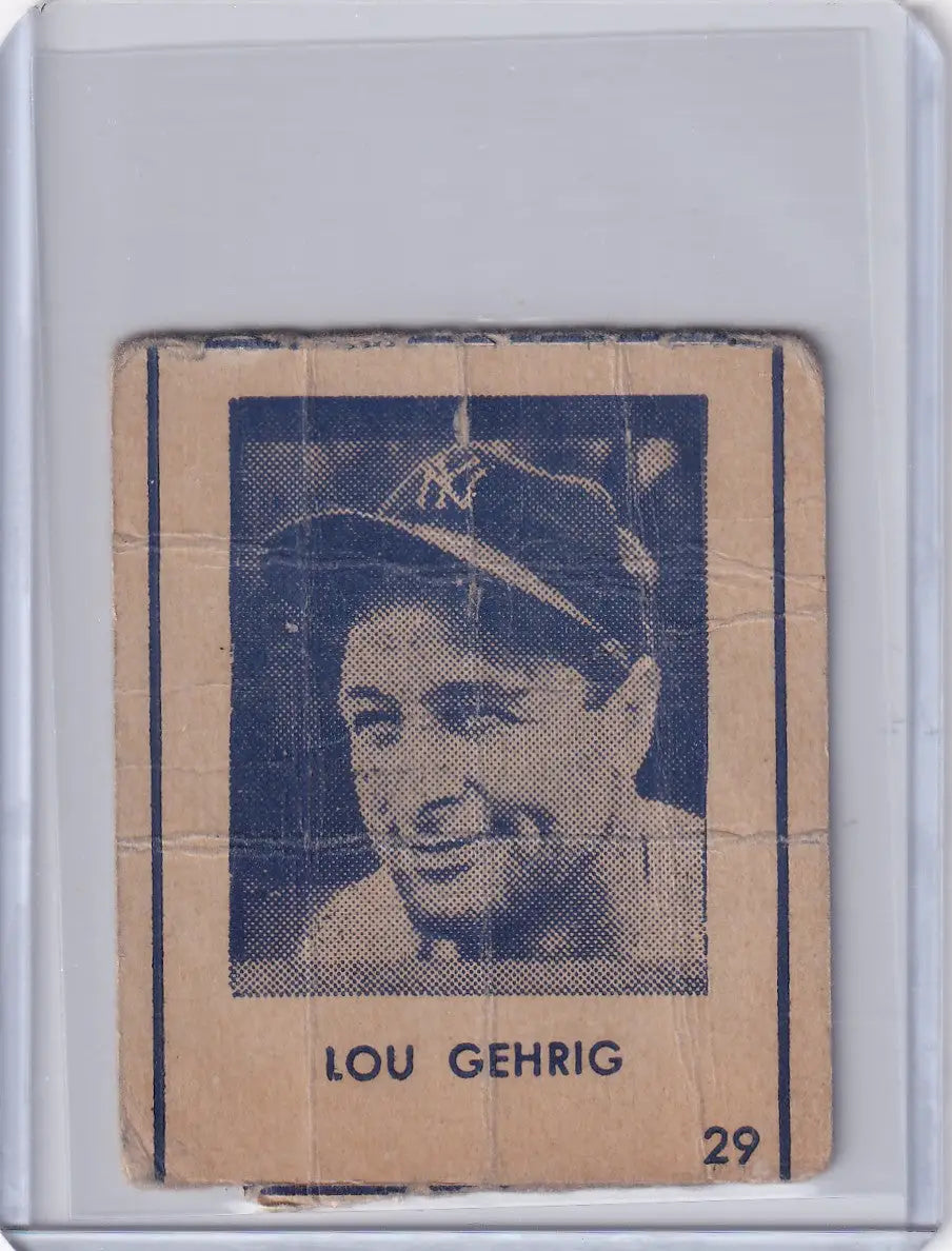 1948 R346 Blue Tint #29 Lou Gehrig - New York Yankees - Baseball Card Single
