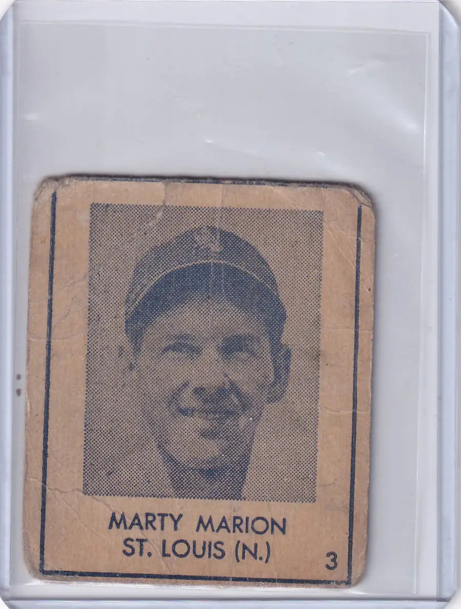 1948 R346 Blue Tint #3 Marty Marion - St Louis Cardinals - Baseball Card Single