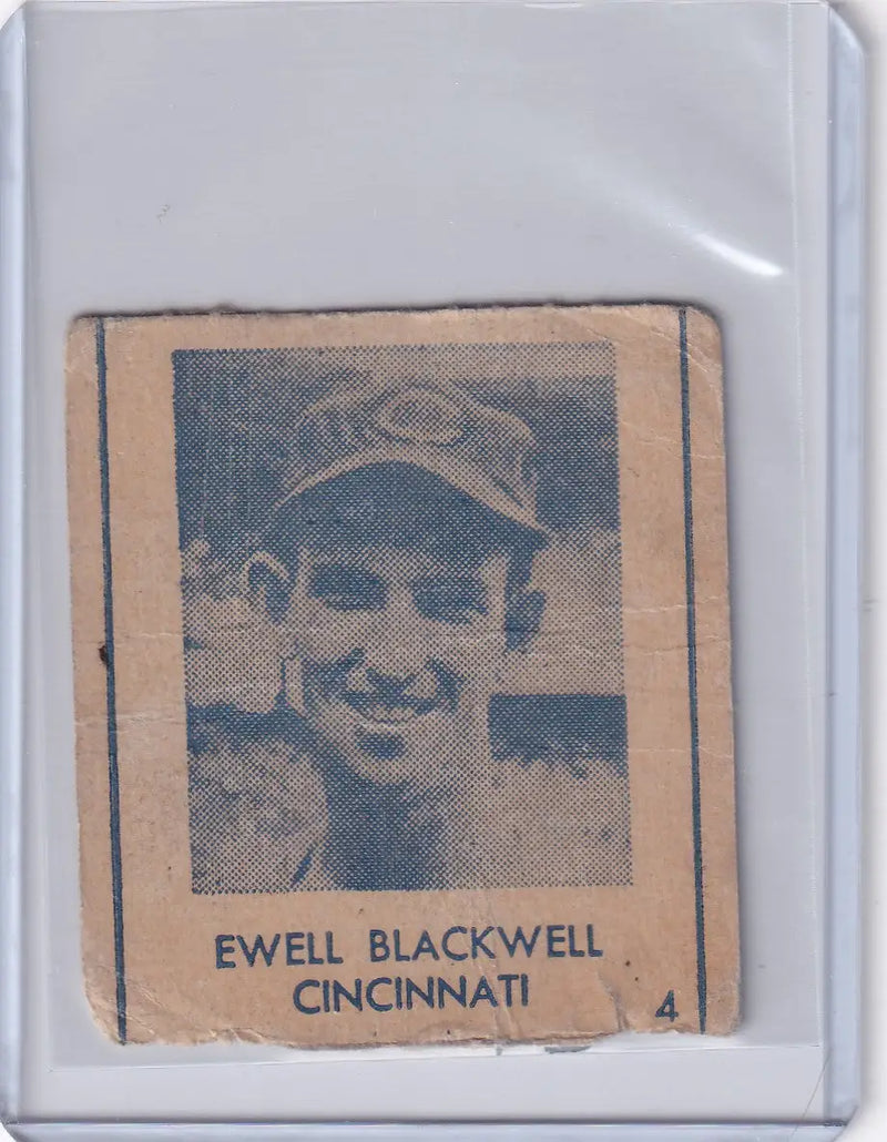 1948 R346 Blue Tint #4 Ewell Blackwell - Cincinnati Reds - Baseball Card Single