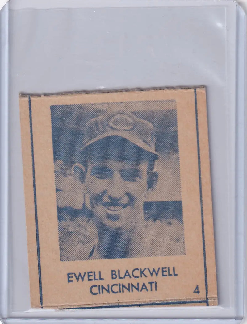 1948 R346 Blue Tint #4 Ewell Blackwell - Cincinnati Reds