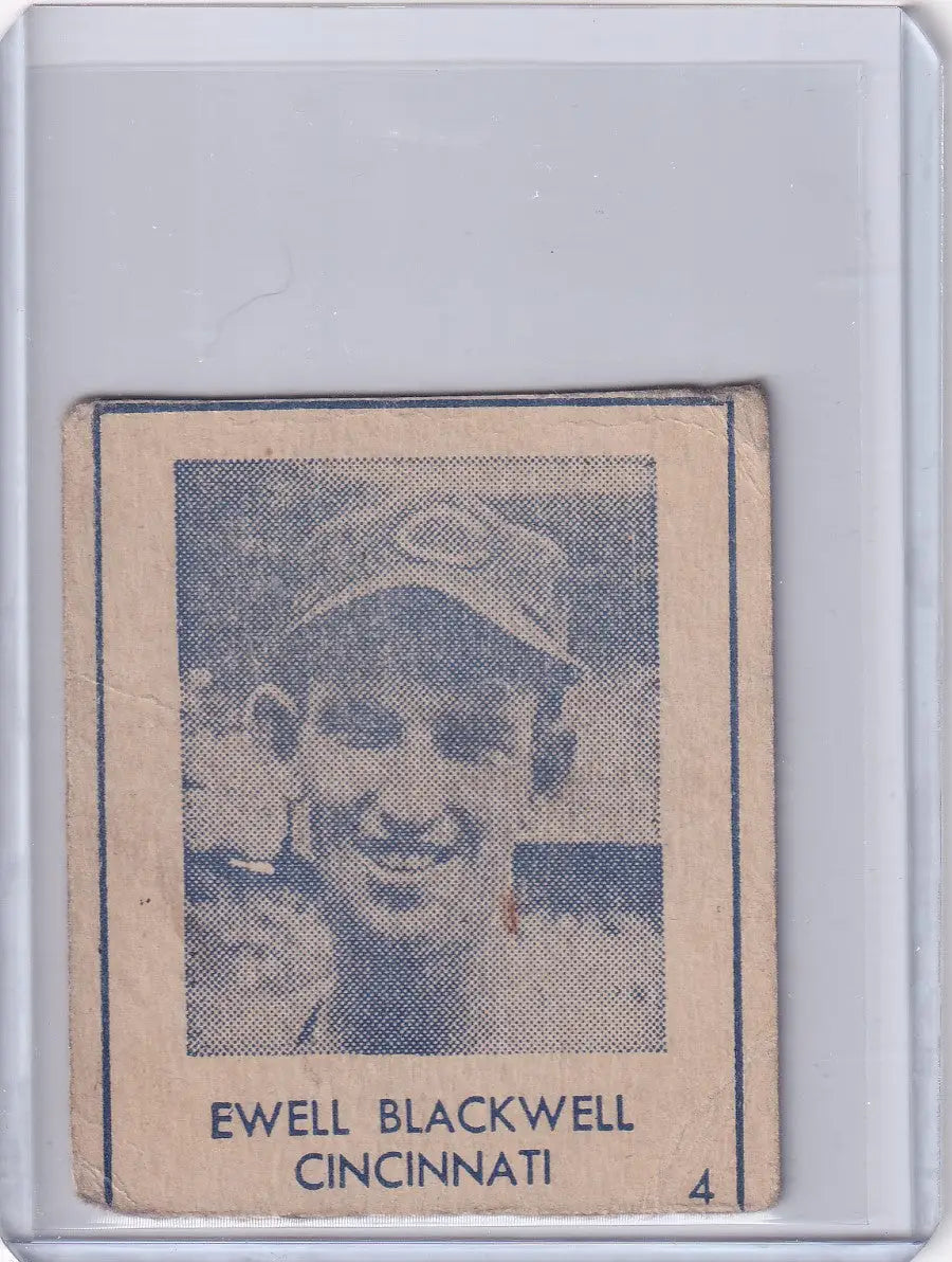 1948 R346 Blue Tint #4 Ewell Blackwell - Cincinnati Reds