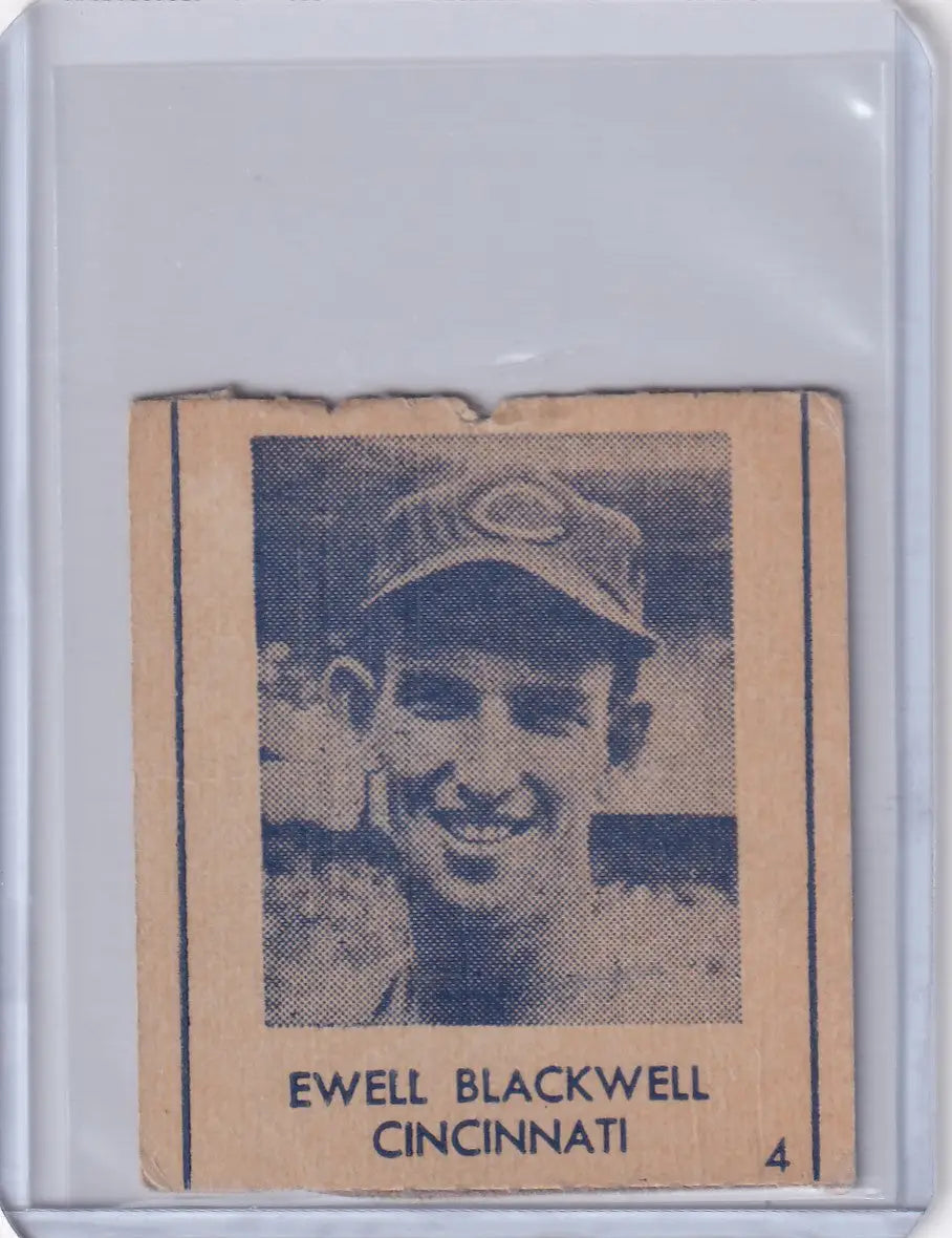 1948 R346 Blue Tint #4 Ewell Blackwell - Cincinnati Reds