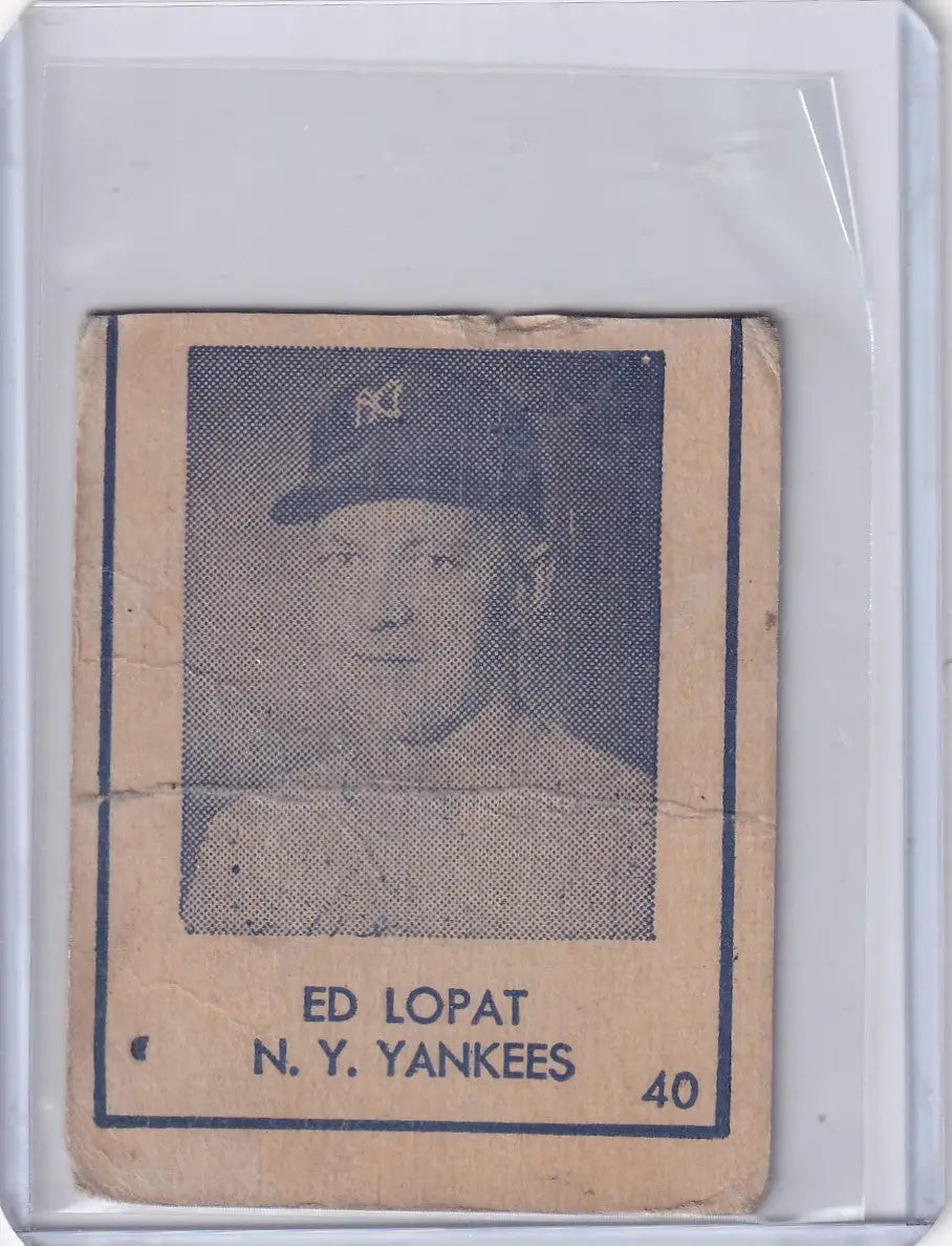 1948 R346 Blue Tint #40 Ed Lopat - New York Yankees - Baseball Card Single
