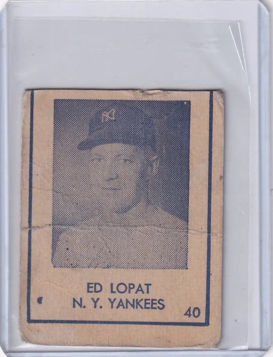 1948 R346 Blue Tint #40 Ed Lopat - New York Yankees - Baseball Card Single