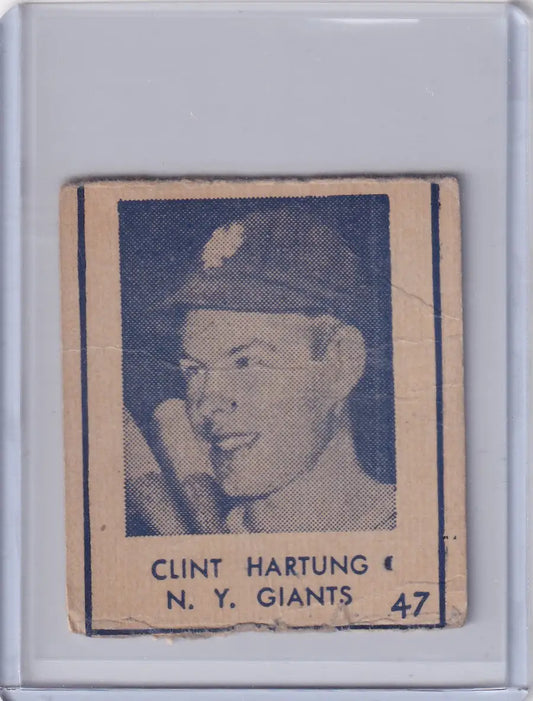 1948 R346 Blue Tint #47 Clint Hartung - New York Giants - Baseball Card Single