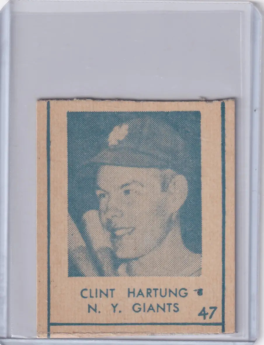 Vintage 1948 R346 Blue Tint Clint Hartung New York Giants baseball card