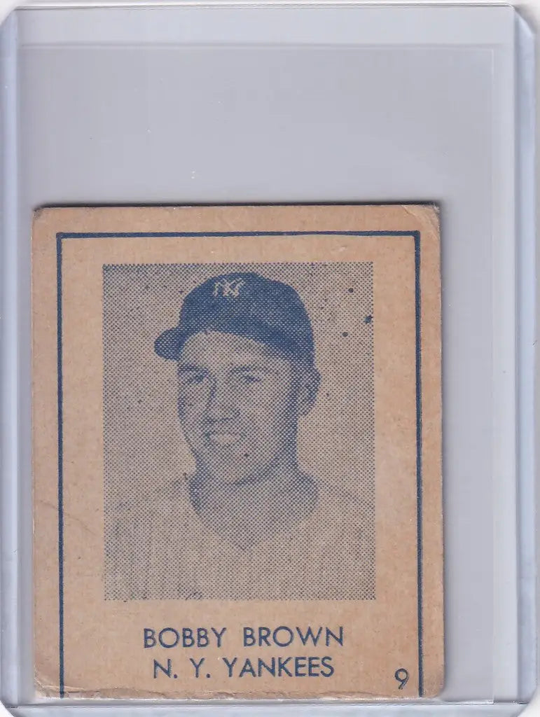 1948 R346 Blue Tint #9 Bobby Brown New York Yankees