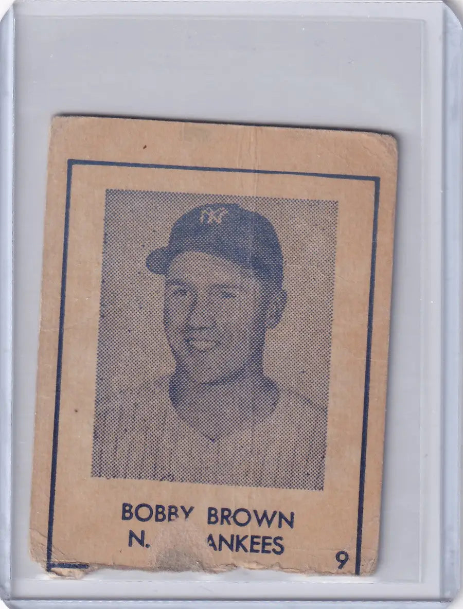 1948 R346 Blue Tint #9 Bobby Brown - New York Yankees - Baseball Card Single