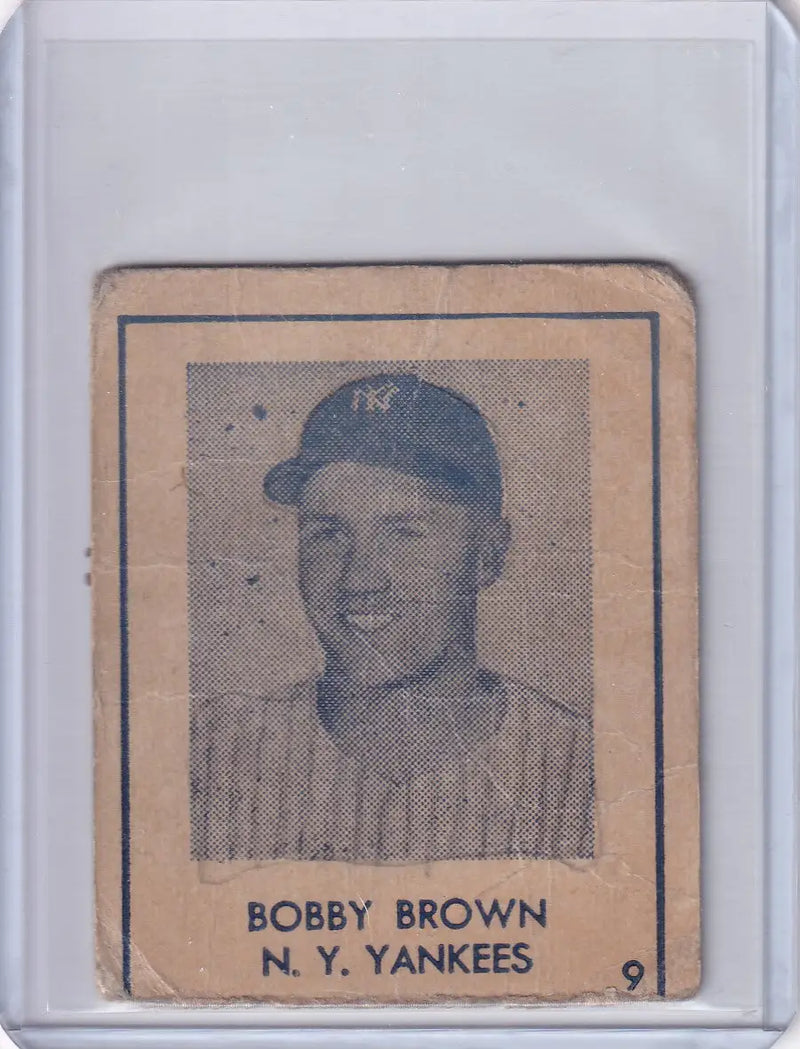 1948 R346 Blue Tint #9 Bobby Brown - New York Yankees