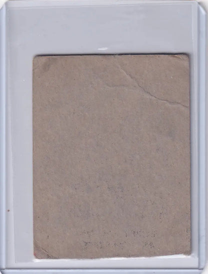 Worn tan card in plastic case featuring 1948 R346 Blue Tint #9 Bobby Brown New York Yankees
