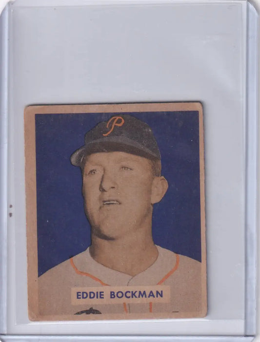 Vintage Eddie Bockman baseball card from 1949 Bowman, Pittsburgh Pirates collectible