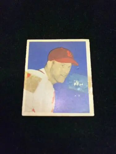 Worn 1949 Bowman George Red Munger RC Rookie card featuring St Louis Cardinals baseball