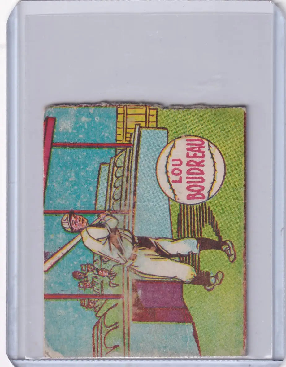 Vintage Louis Boudreau baseball card from 1949 R302-02 Cleveland Indians collection
