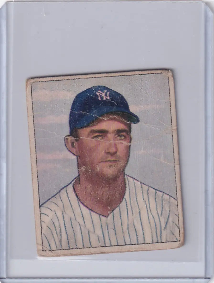 Vintage Bowman Baseball card of Billy Johnson, New York Yankees player in pinstripes