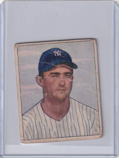 Vintage Bowman Baseball card of Billy Johnson, New York Yankees player in pinstripes